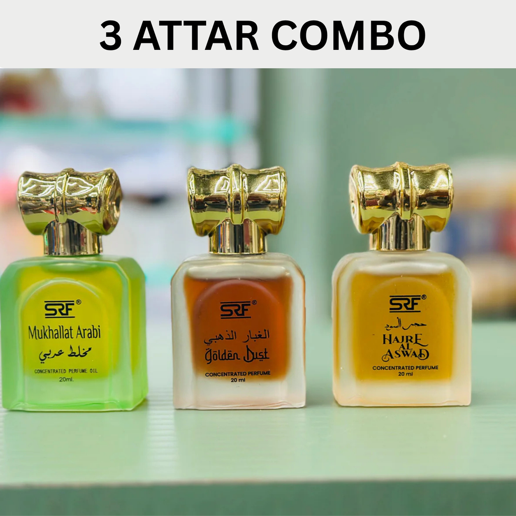 3 Attar combo 20 ml (Mukhallat Arabi, Golden Dust, Hajre Al Aswad)