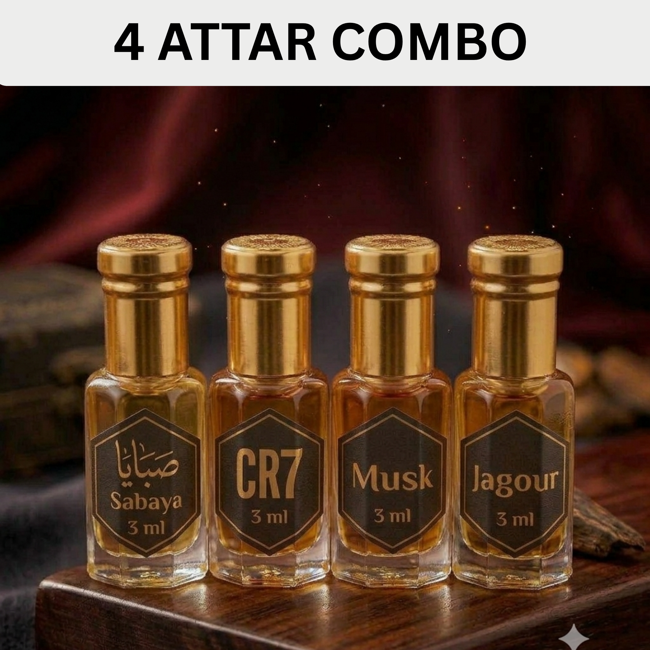 4 Attar combo - Sabaya-jaguar-Cr7-Musk (3 Ml)