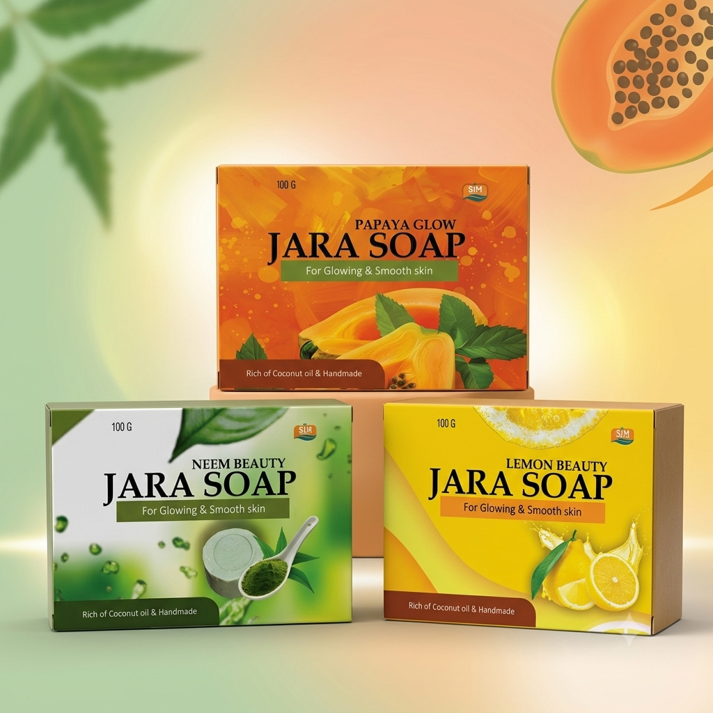 Neem Beauty, Papaya Glow, Lemon Beauty Jara soap (3 combo)