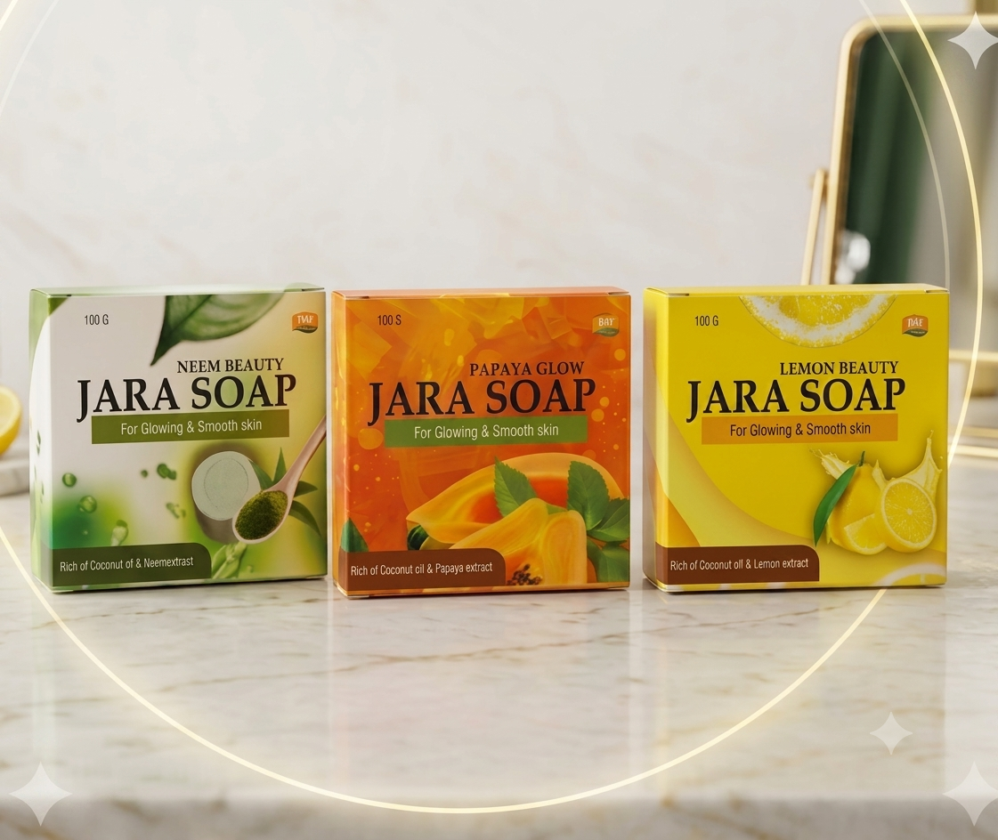 Neem Beauty, Papaya Glow, Lemon Beauty Jara soap (3 combo)